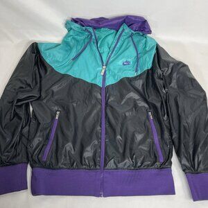 Nike The Wind Runner Women's Windbreaker Jacket Medium Teal Black